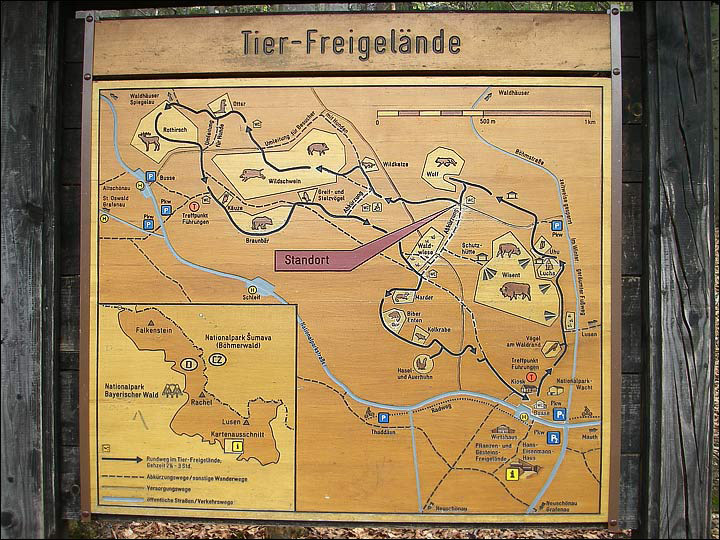 Mappa del Tier-Freigelände I Bayerischer Wald