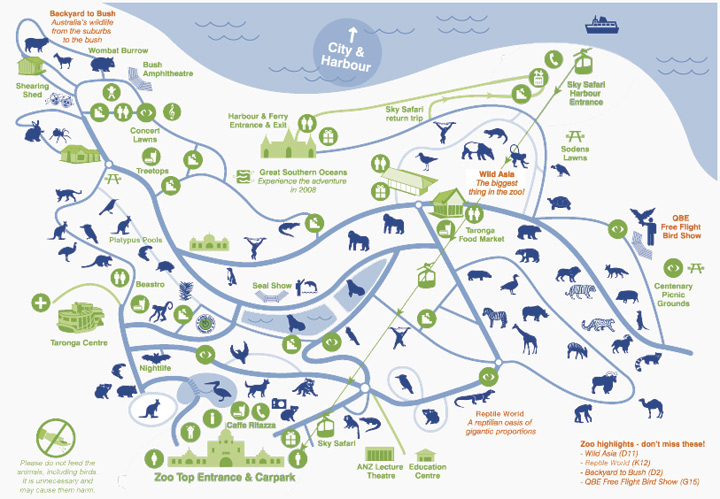Mappa del Taroonga Zoo di Sydney